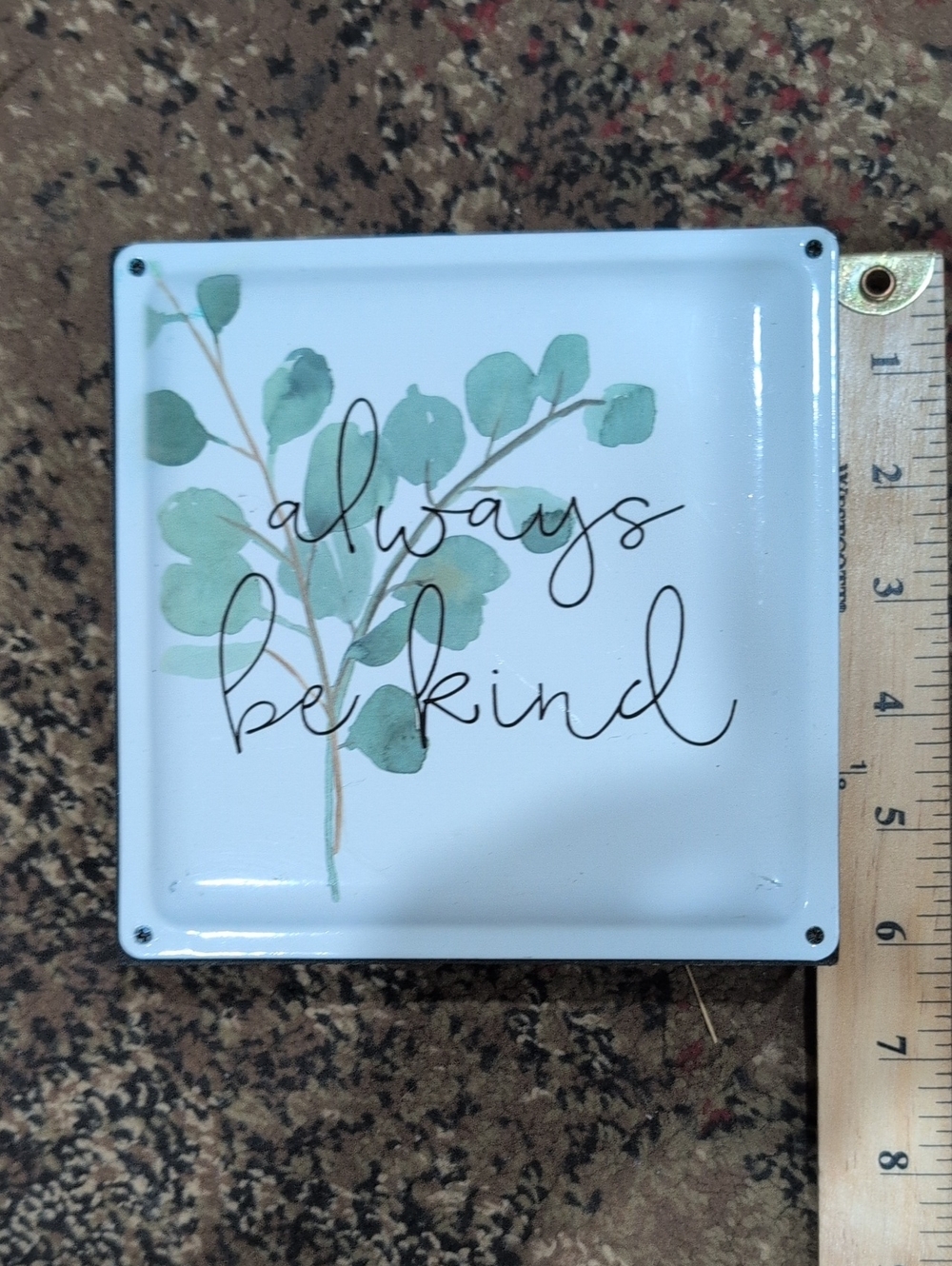 Always Be Kind Decorative Sign. Green Leaf Design